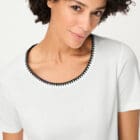 Olsen Edda Shirt With Embellished Round Neckline