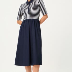 Olsen Dress With Striped Top And Poplin Skirt - Riviera Mood
