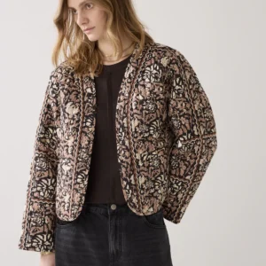 Summum Woman Reversible Kimono Jacket In Block Print