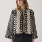 Summum Woman Reversible Kimono Jacket In Jacquard Fabric