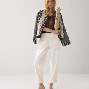 Summum Woman Loose Tapered Trousers With Button Fastening