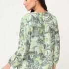 Olsen Blouse With All-Over Design And Tunic Neckline - Neo Safari