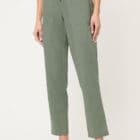 Olsen Lisa Straight Linen Trousers - Neo Safari