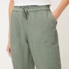 Olsen Lisa Straight Linen Trousers - Neo Safari