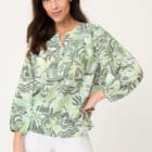 Olsen Blouse With All-Over Design And Tunic Neckline - Neo Safari