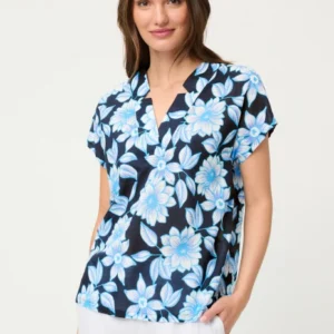 Olsen Floral Cotton Short Sleeve Women's Shirt - Vintage Cruise