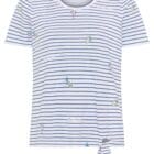 Olsen Hannah Women's Cotton Striped Print Blouse
