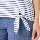 Olsen Hannah Women's Cotton Striped Print Blouse