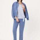 Olsen Hannah Women's Cotton Striped Print Blouse