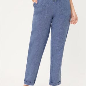 Lisa Straight Women's Blue Linen-Cotton Pants – Ciao Amore