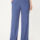 Olsen Anna Wide Women's Blue Textured Trousers