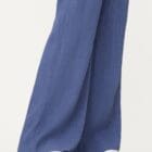 Olsen Anna Wide Women's Blue Textured Trousers