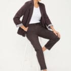 Olsen Lisa Straight Linen Trousers - Savanna Sky