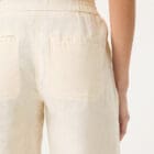 Olsen Lisa Straight Women's Beige Linen-Cotton Pants