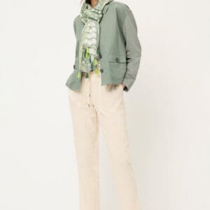 Olsen Lisa Straight Women's Beige Linen-Cotton Pants