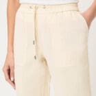 Olsen Lisa Straight Women's Beige Linen-Cotton Pants